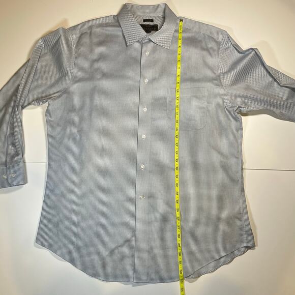 Jos A Bank Reserve Tailored Fit No Wrinkle Dress Shirt 17.5 35 Egyptian Cotton - Picture 7 of 10